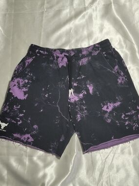 Under Armour Black and Purple Tie-Dye Training Shorts Project Rock